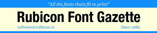 Rubicon Font Gazette